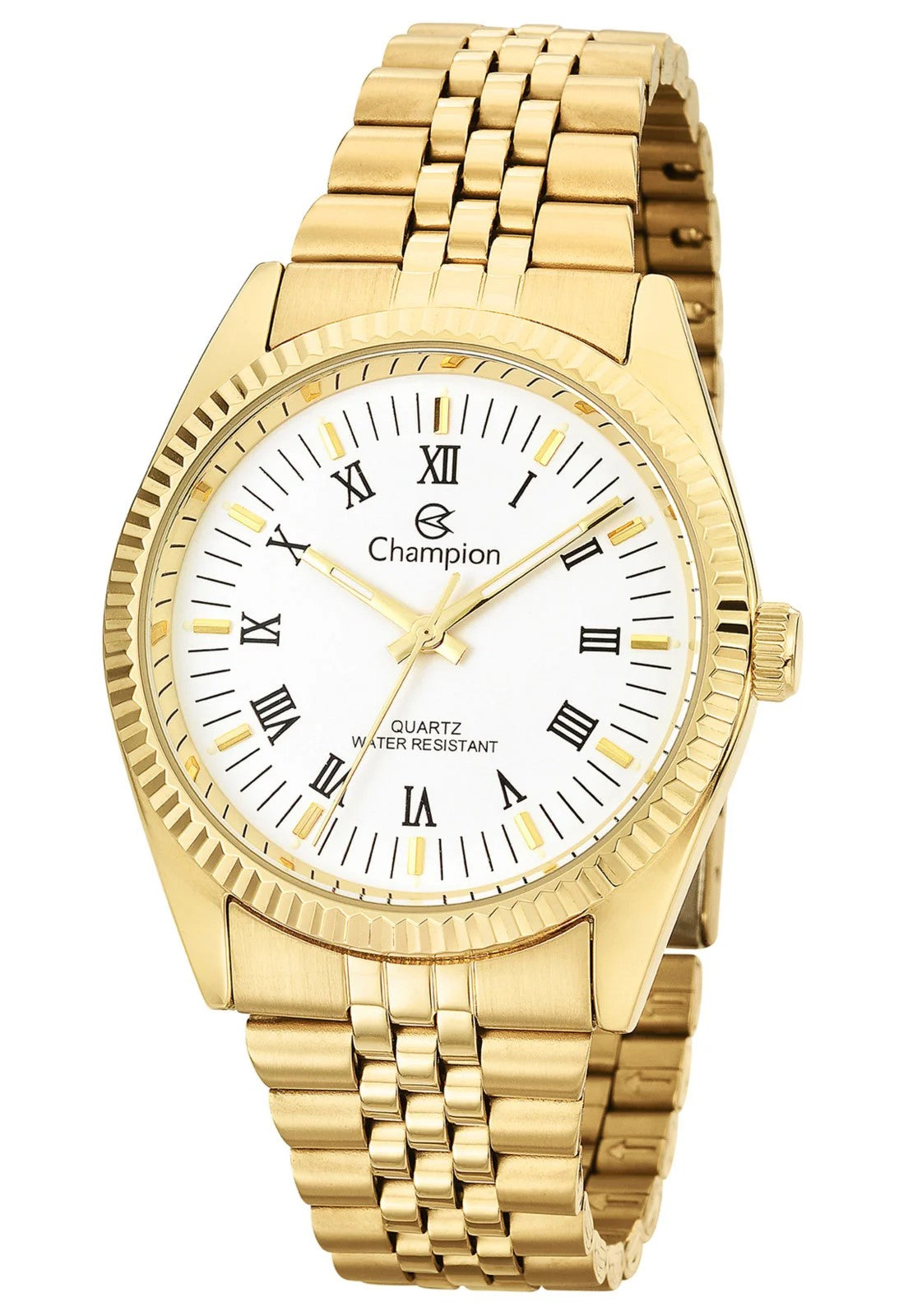 Relógio pulso Champion prova D'agua dourado cor a correia dourado mostrador branco
