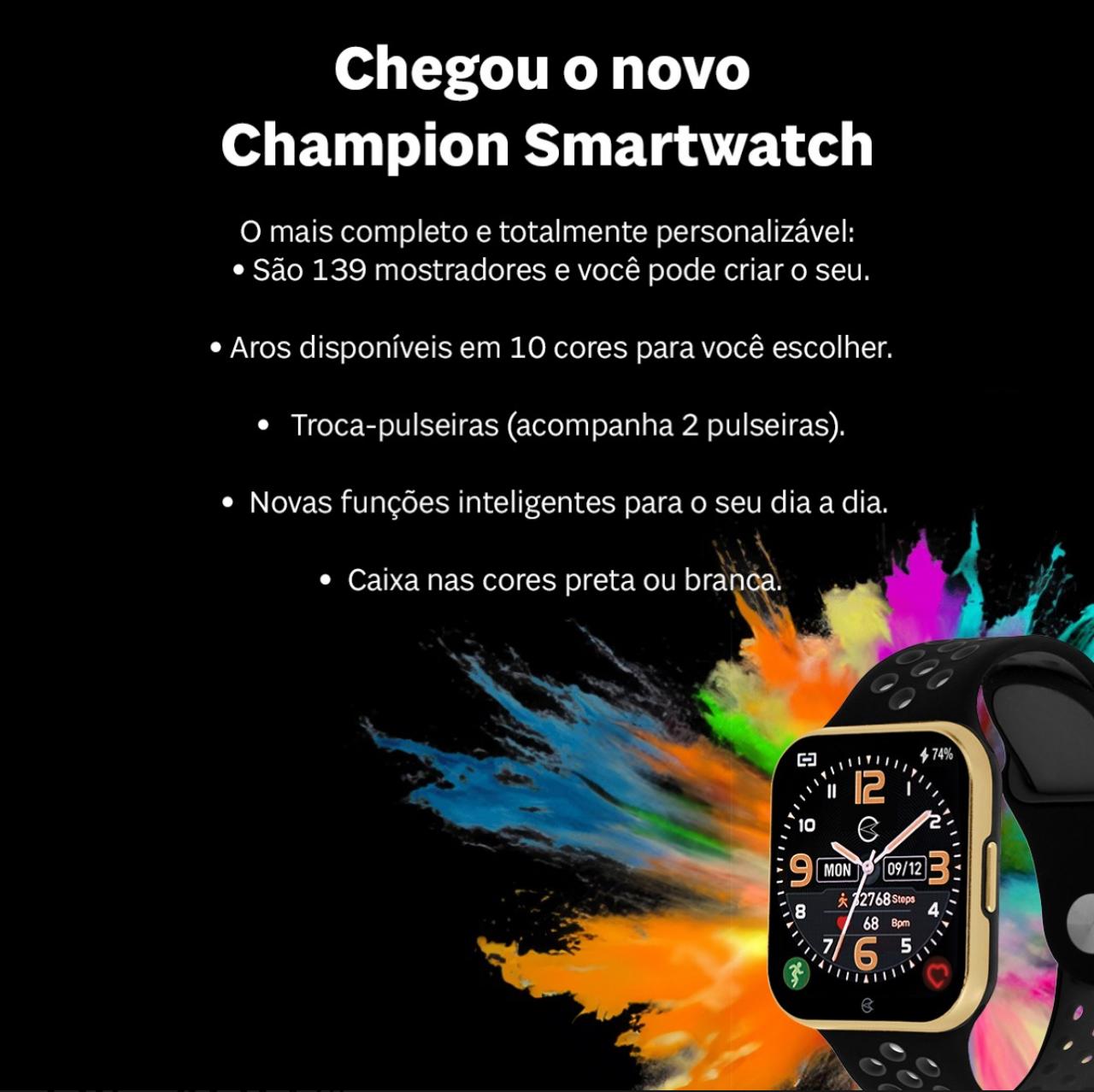 Champion Smartwatch 033 Prova D' Agua, Cor Conforme A Foto.