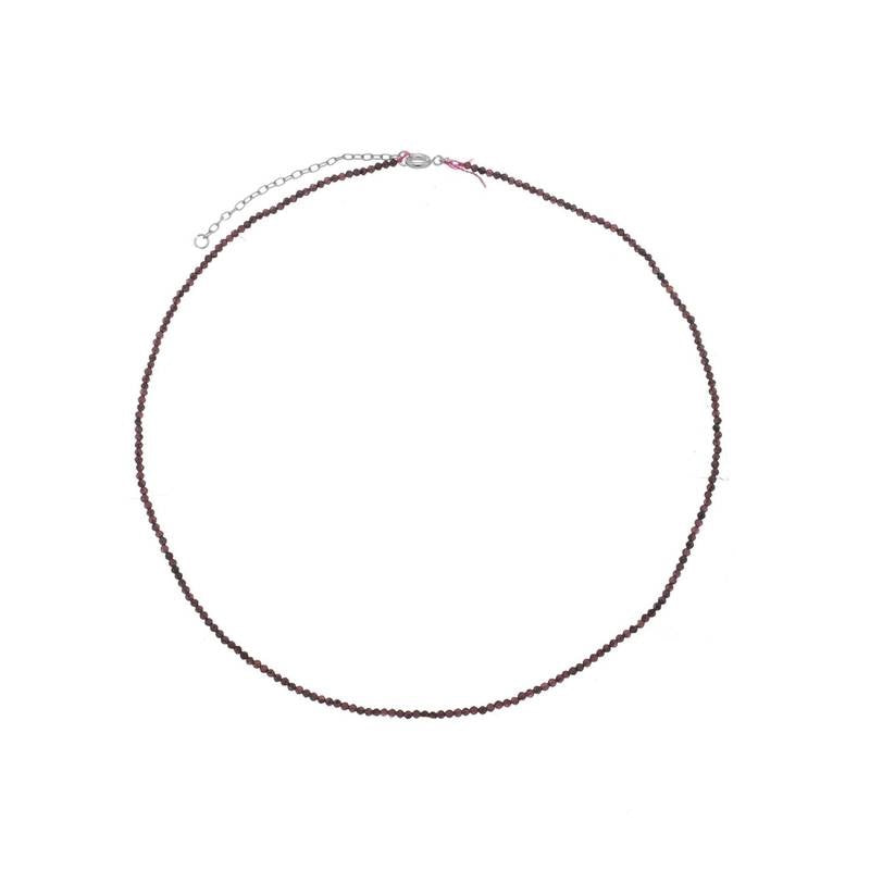 Colar cristal Espinélio rubi natural 2mm em prata de lei 925 pedra natural