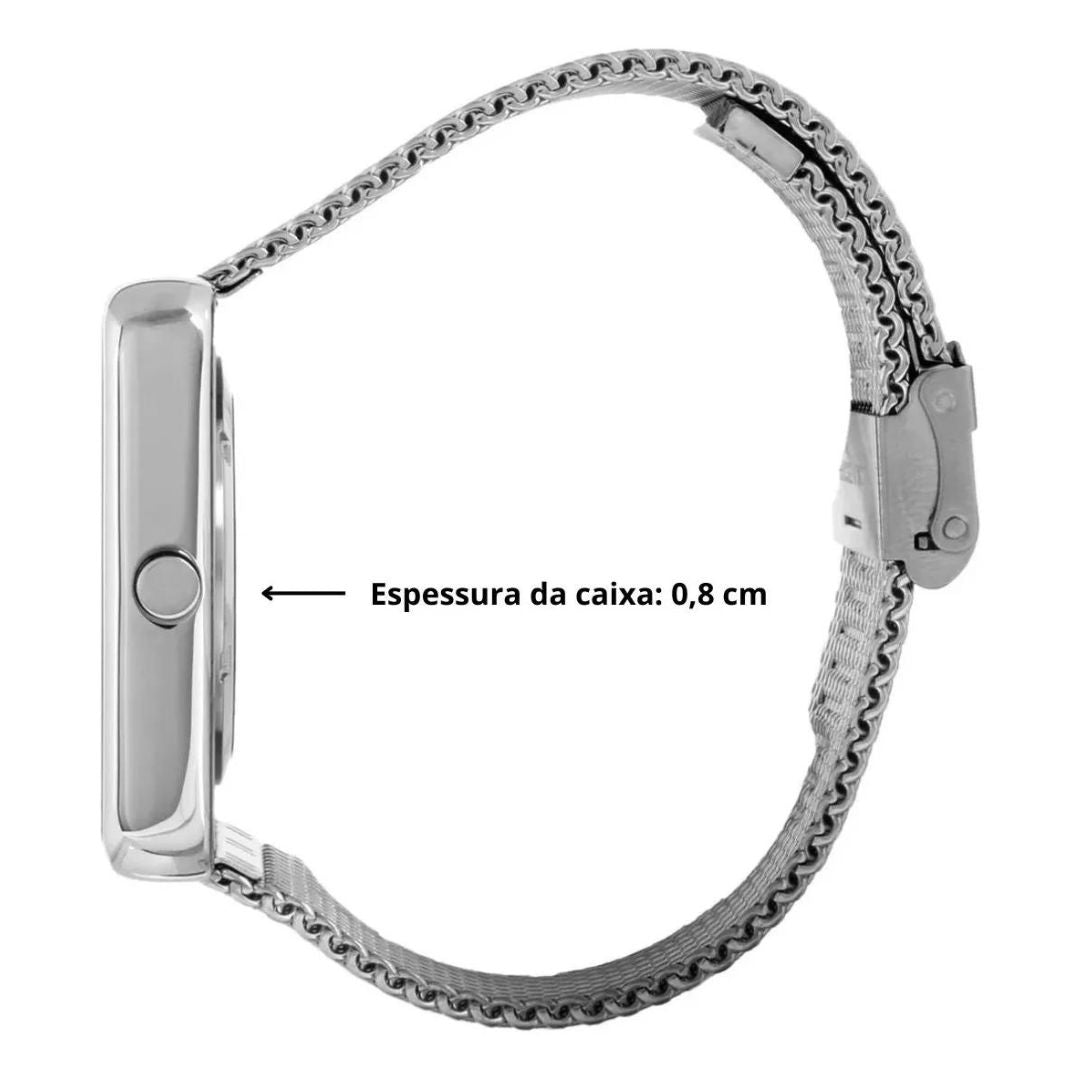 Relógio Digital LED Champion A Prova D'água Led Branco Espelhado