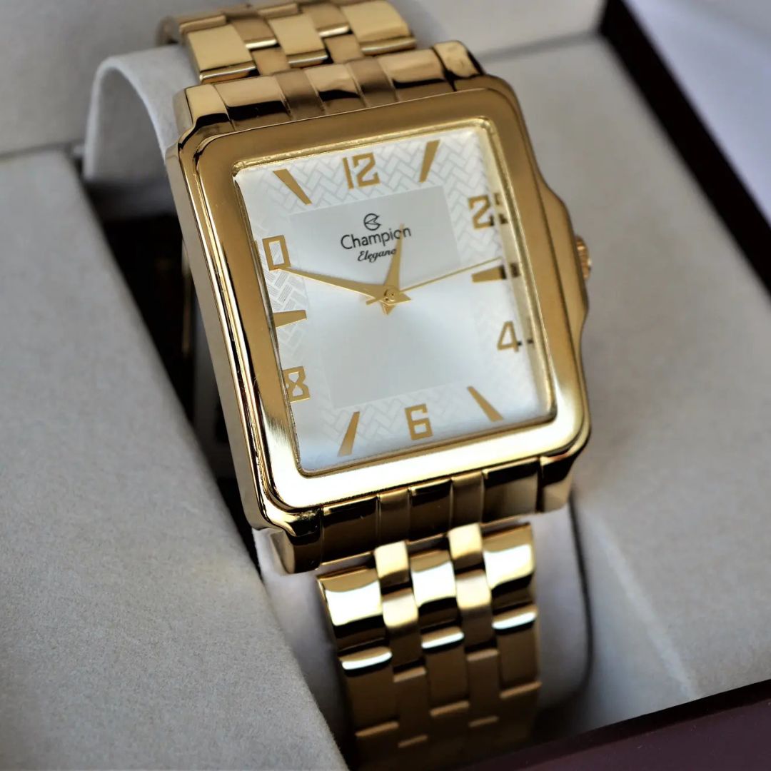 Relogio champion dourado quadrado CN26591H QTZ
