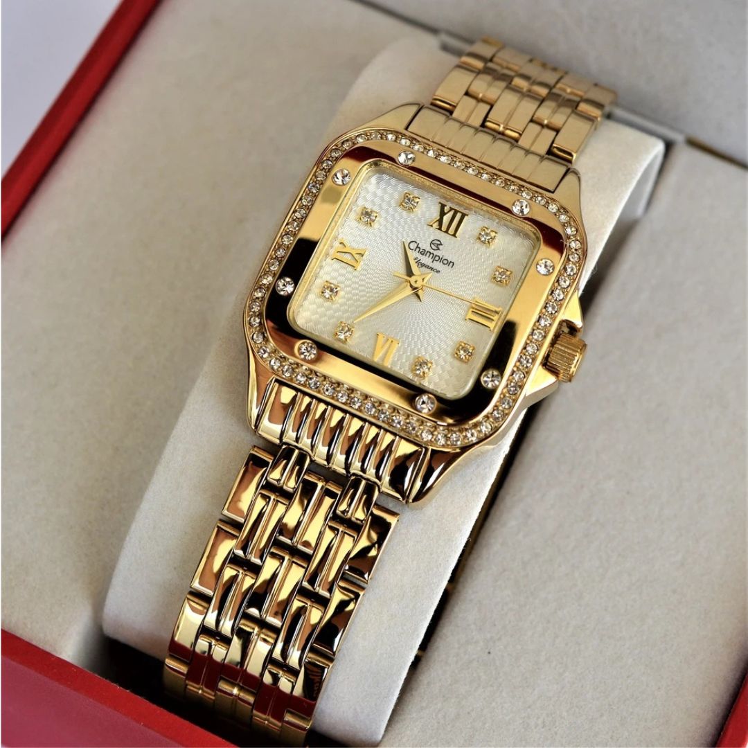 Relogio Feminino Champion Elegance dourado CN27321H