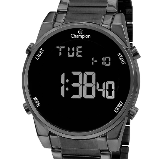 Relógio Digital Masculino Champion Rose completo Qtz