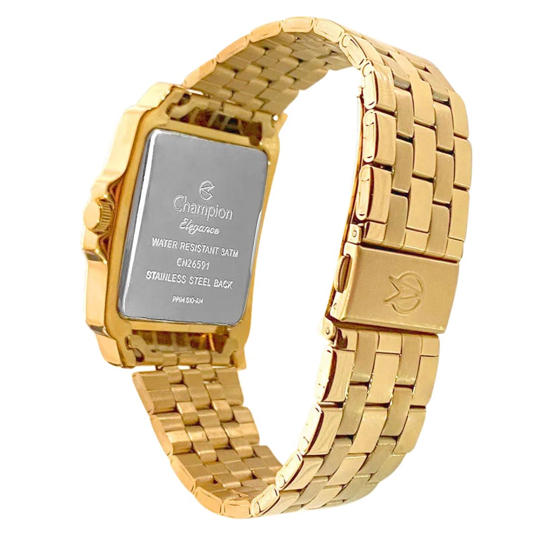Relogio champion dourado quadrado CN26591H QTZ