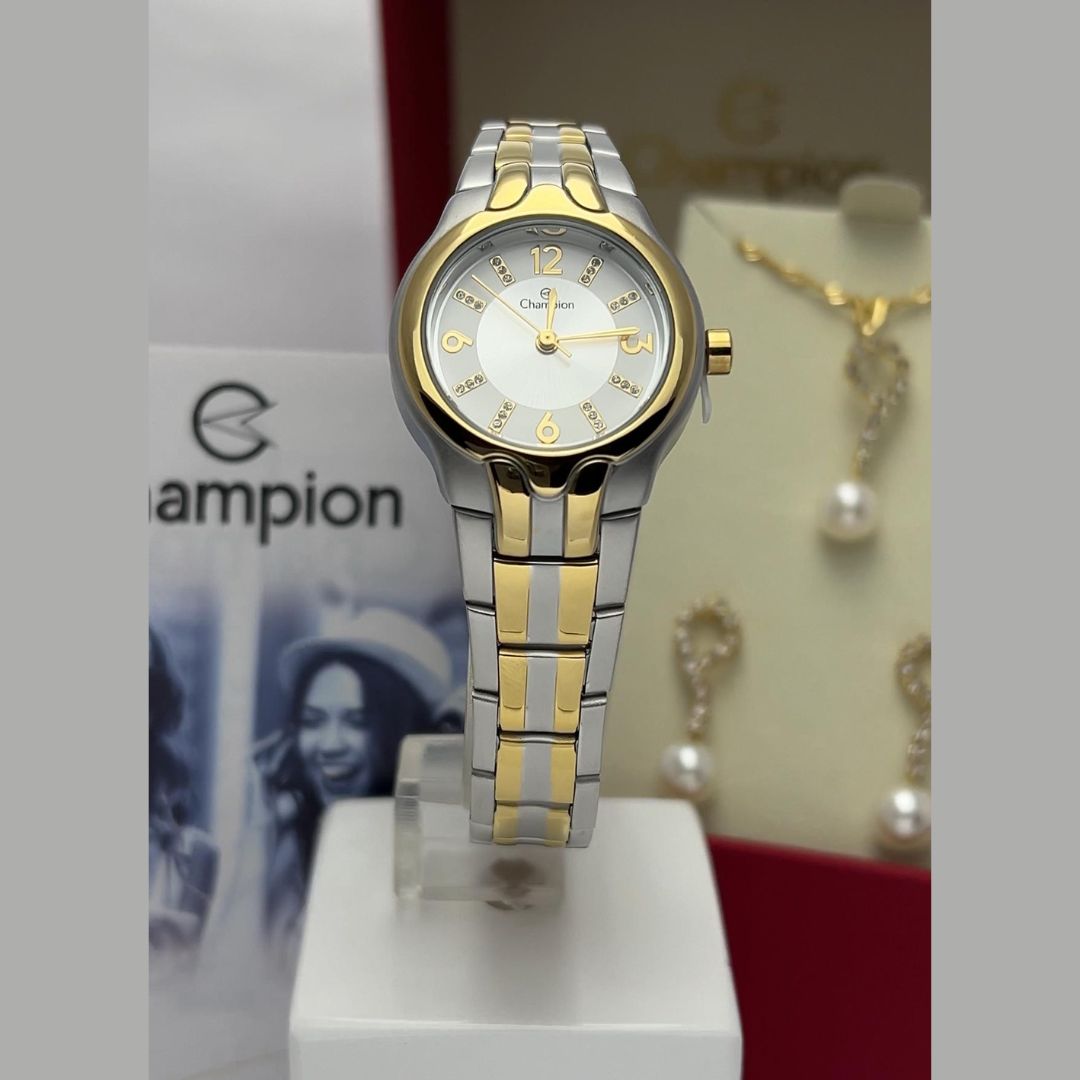 Relógio Champion Analógico Feminino Pequeno qtz Ch24884C Kit Com Semijoia