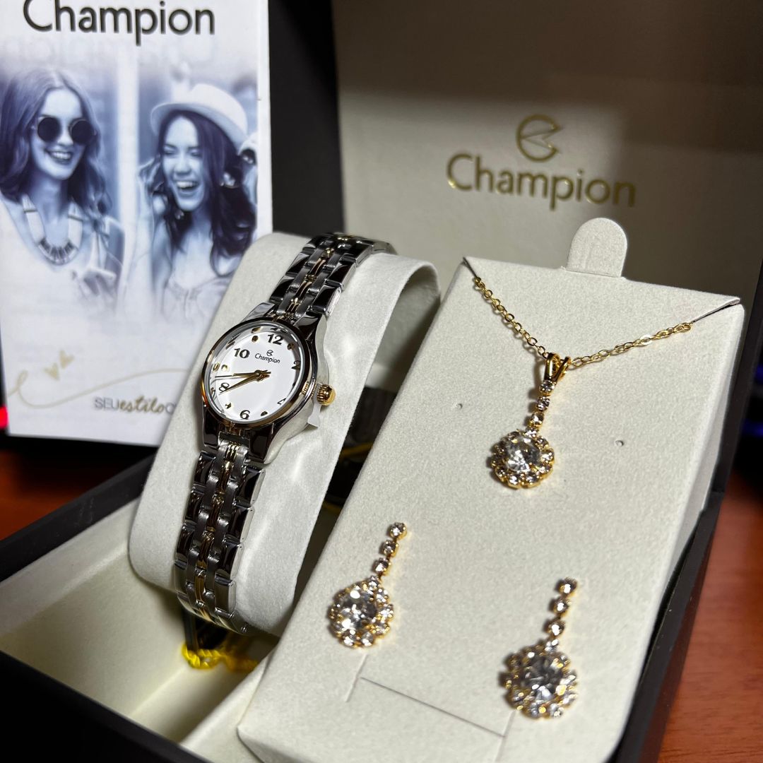 Relógio Champion Feminino Misto Mini+Semi Joias Qtz