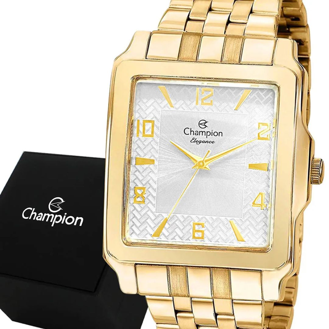 Relogio champion dourado quadrado CN26591H QTZ