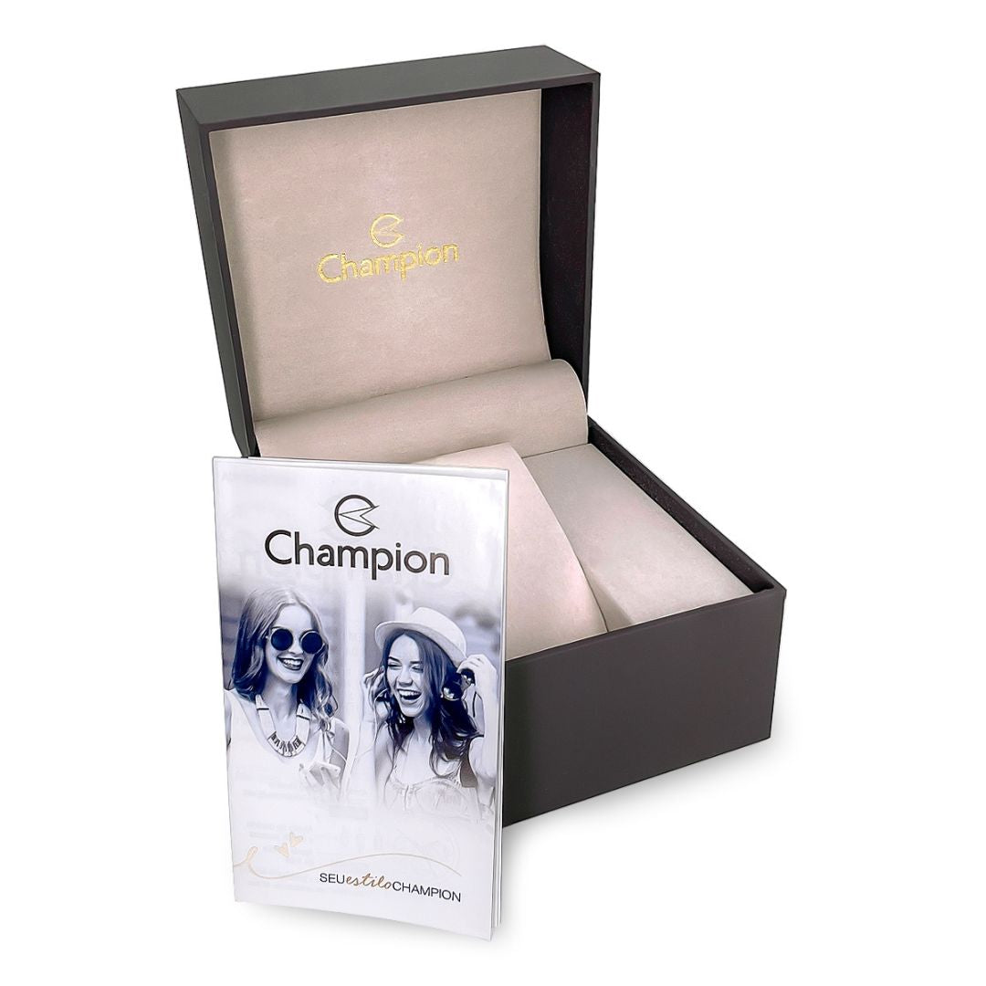 Relógio Masculino Prata Champion Fundo Preto Quartz CN20462T