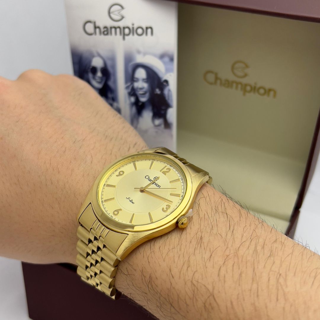Relógio Masculino Champion Analógico S-line Cn21121x Dourado