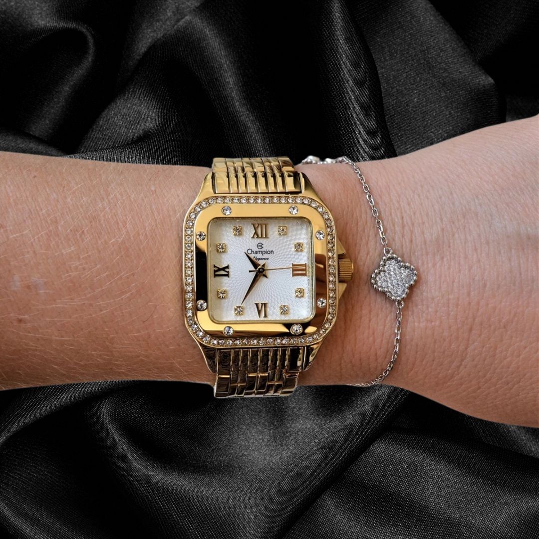 Relogio Feminino Champion Elegance dourado CN27321H