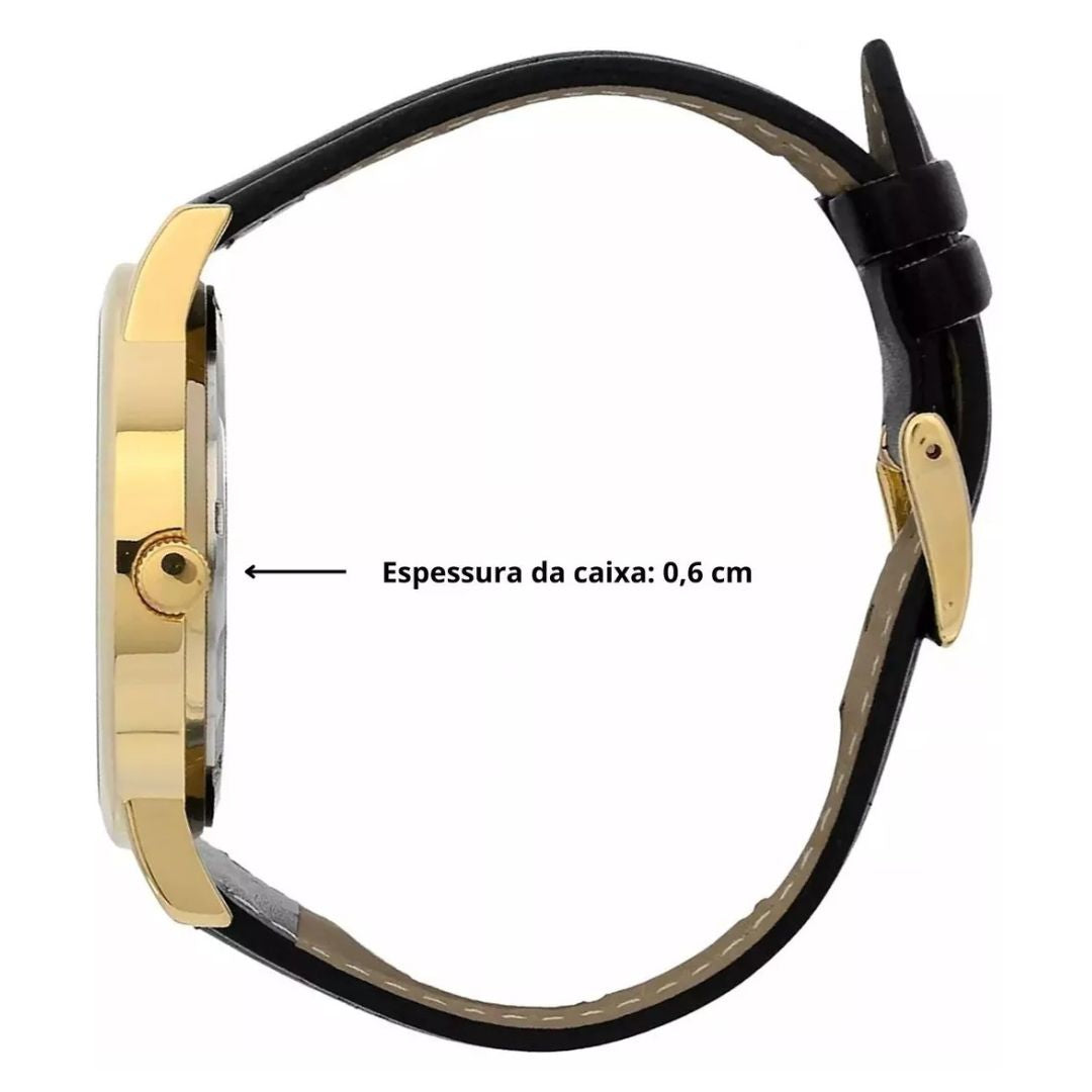 Relógio Pulso Masculino Champion Pulseira Couro Analogico
