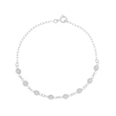Pulseira feminina pérolas 19cm em Prata 925 pérola sintética