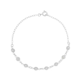 Pulseira feminina pérolas 19cm em Prata 925 pérola sintética