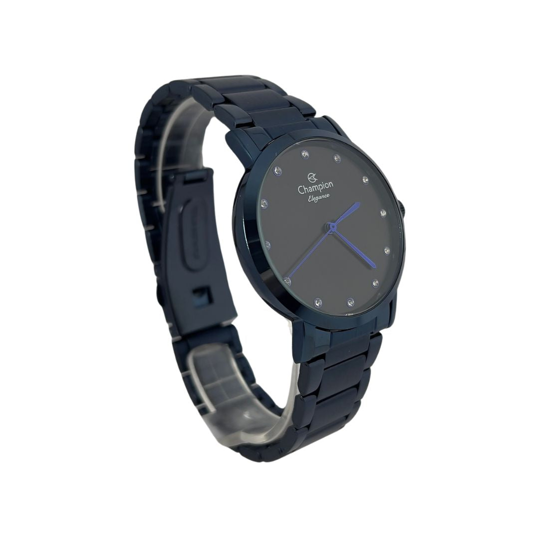 Relógio Champion Feminino Azul  Elegance Luxo  QTZ