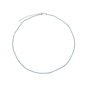 Colar topázio azul natural 2mm em prata de lei 925 pedra natural