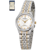 Relógio Champion Feminino Pequeno  Misto Fundo Branco + Semi Joia QTZ