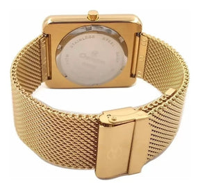 Relógio Digital LED Espelhado Feminino  Dourado Champion