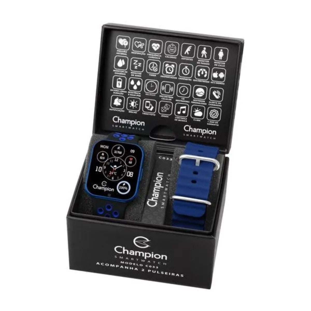Champion Smartwatch C033 Prova D' Água, cor conforme a foto.