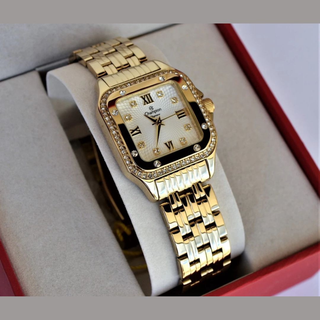 Relogio Feminino Champion Elegance dourado  CN27321H