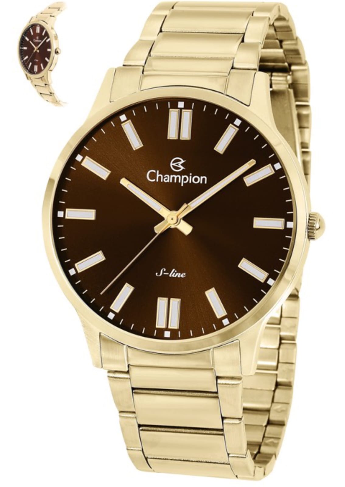 Relógio Champion  Dourado Unissex Quartz S Line