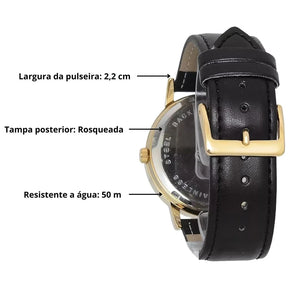 Relógio Pulso Masculino Champion Pulseira Couro Analogico