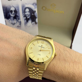 Relógio Masculino Champion Analógico S-line Cn21121x Dourado