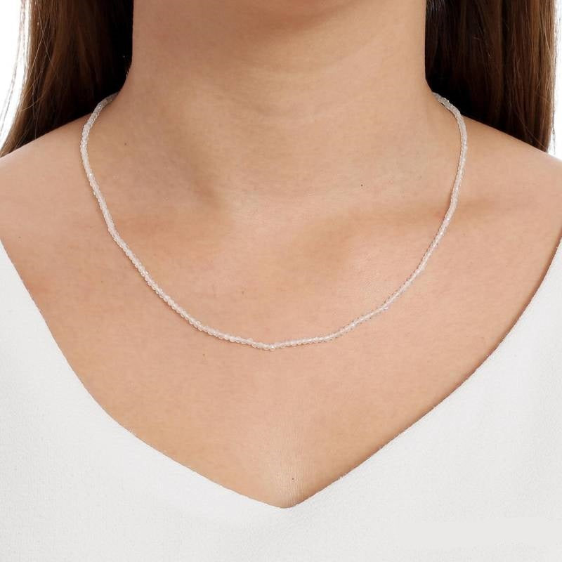 Colar Turmalina natural 2mm em prata de lei 925 pedra natural