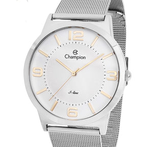 Relógio Champion CN21005Q Prata Unissex S Line Qtz