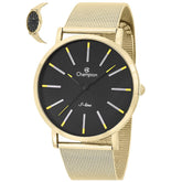 Relógios Masculino Dourado Fundo Preto S-Line Champion Qtz