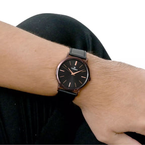 Relógio Champion com Pulseira de Couro caixa marrom Qtz