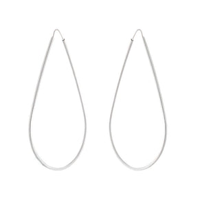 Brinco argola gota 80mm em prata de lei 925