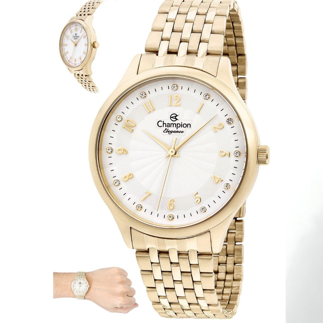 Relogio Feminino Champion Dourado QTZ  CN24100H