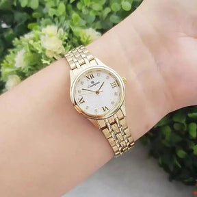 Relógio Champion CH24900W Dourado Com Semijóia Colar + Brinco