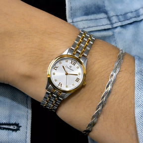 Relógio Champion Feminino Misto Fundo Branco  + Semi Joia QTZ