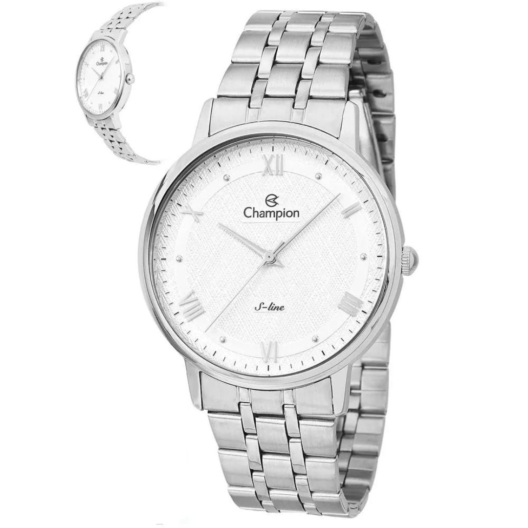 Relógios Masculino Prata S-Line  Champion, Qtz , Fundo Branco  ,Original