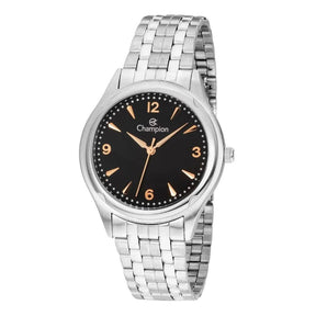 Relógio Masculino Prata Champion Fundo Preto Quartz  CN20462T