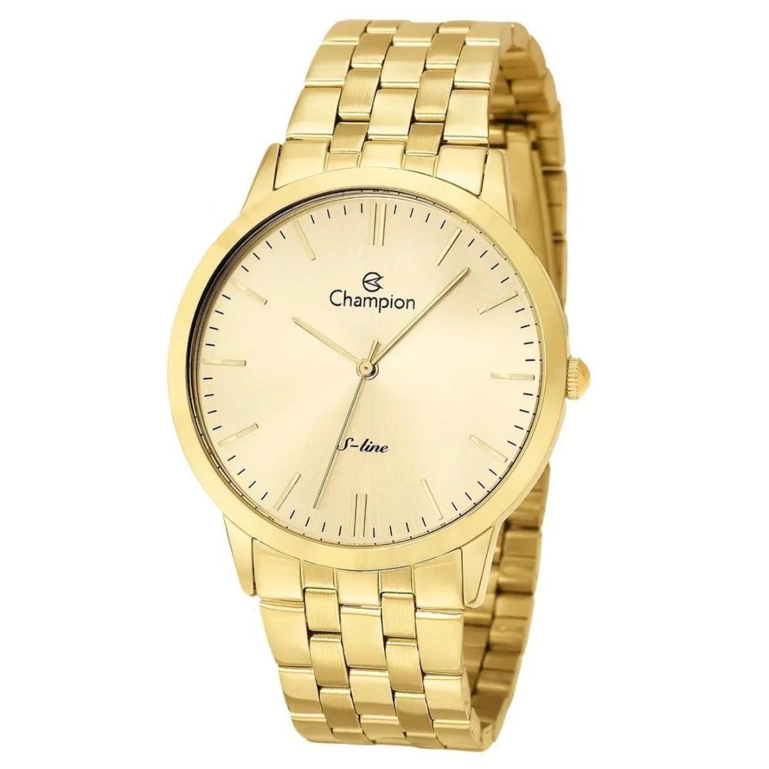 Relógios Masculino Dourado S-Line  Champion, Qtz , Fundo Dourado