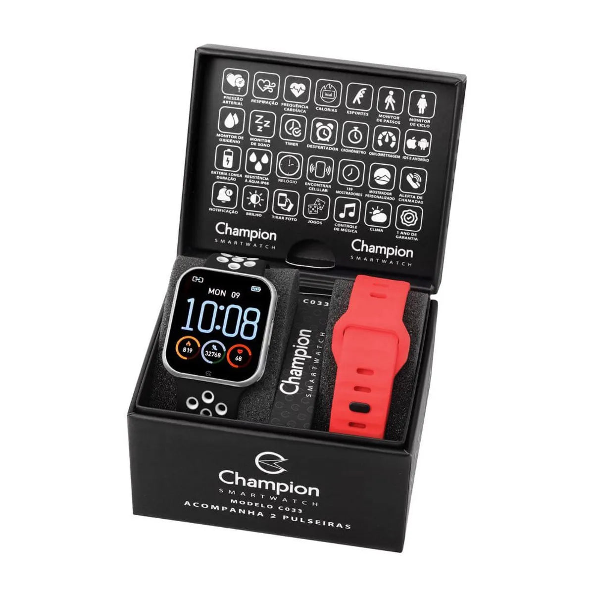 Champion Smartwatch 033 Prova D' Agua, Cor Conforme A Foto.