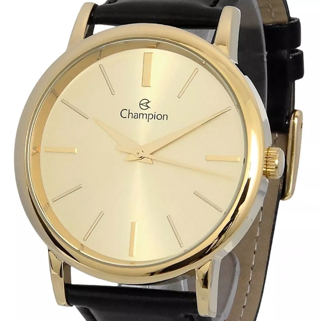Relógio Pulso Masculino Champion Pulseira Couro Analogico