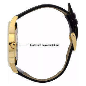 Relógio Pulso Masculino Champion Pulseira Couro Analogico