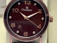 Relógio Champion Feminino cor chocolate  Qtz  Cn29034E com semi joias